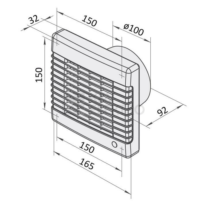 Obrázek produktu Axiální ventilátor do koupelny s automatickou žaluzií VENTS 100MA 12V 1009018 2