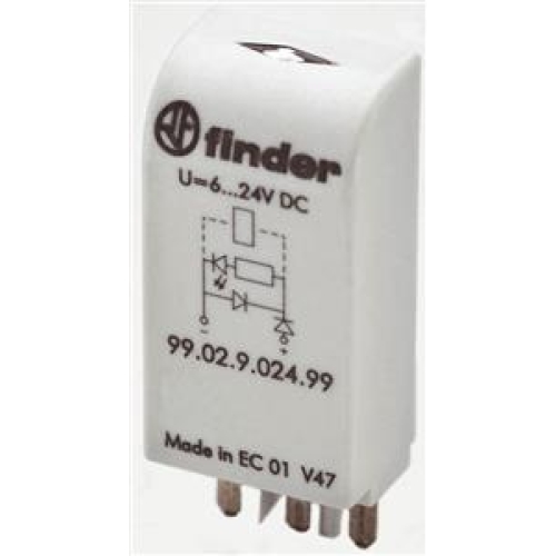 Levně Modul Finder 99.02.0.024.59 s indikační led bez EMC ochrany 6-24 V AC/DC