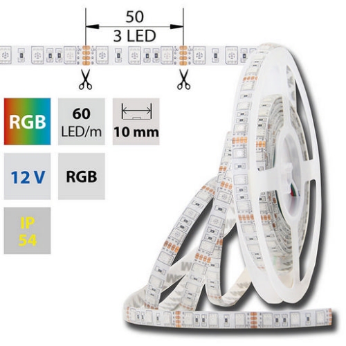 Levně LED pásek McLED 12V RGB š=10mm IP54 14,4W/m 60LED/m SMD5050 ML-123.608.60.0