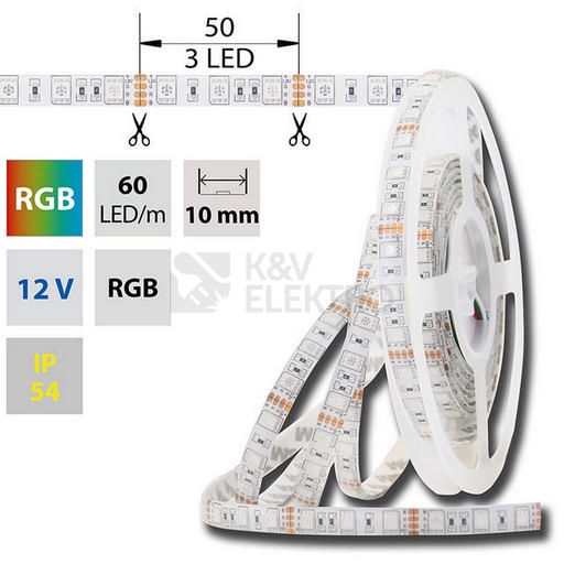 Obrázek produktu LED pásek McLED 12V RGB š=10mm IP54 14,4W/m 60LED/m SMD5050 ML-123.608.60.0 0