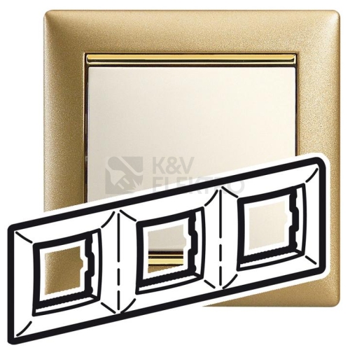 Legrand Valena trojrámeček zlato matné 770303