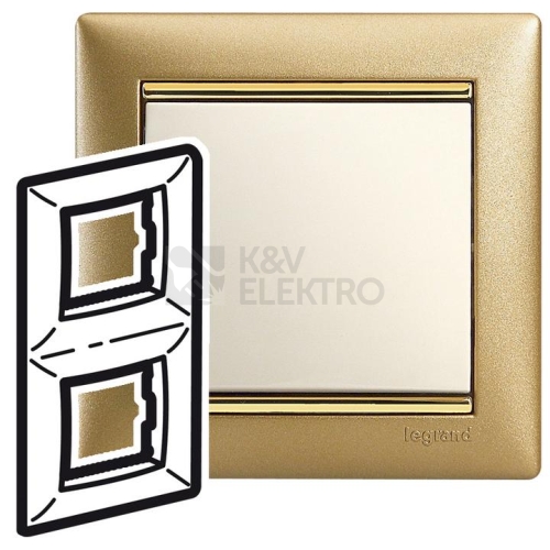 Legrand Valena dvojrámeček zlato matné svislý 770306