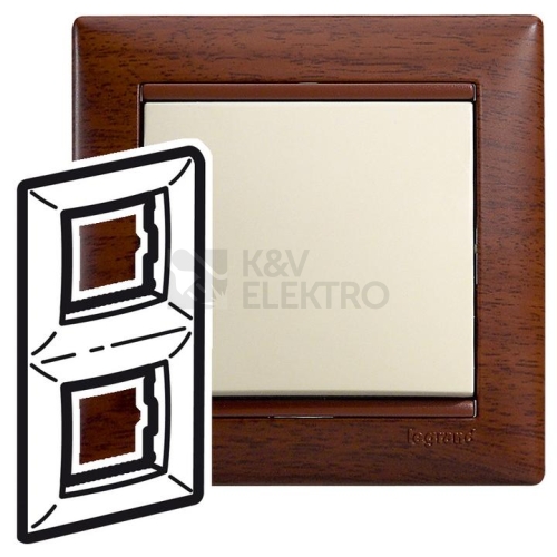 Legrand Valena dvojrámeček dřevo tónované svislý 770316