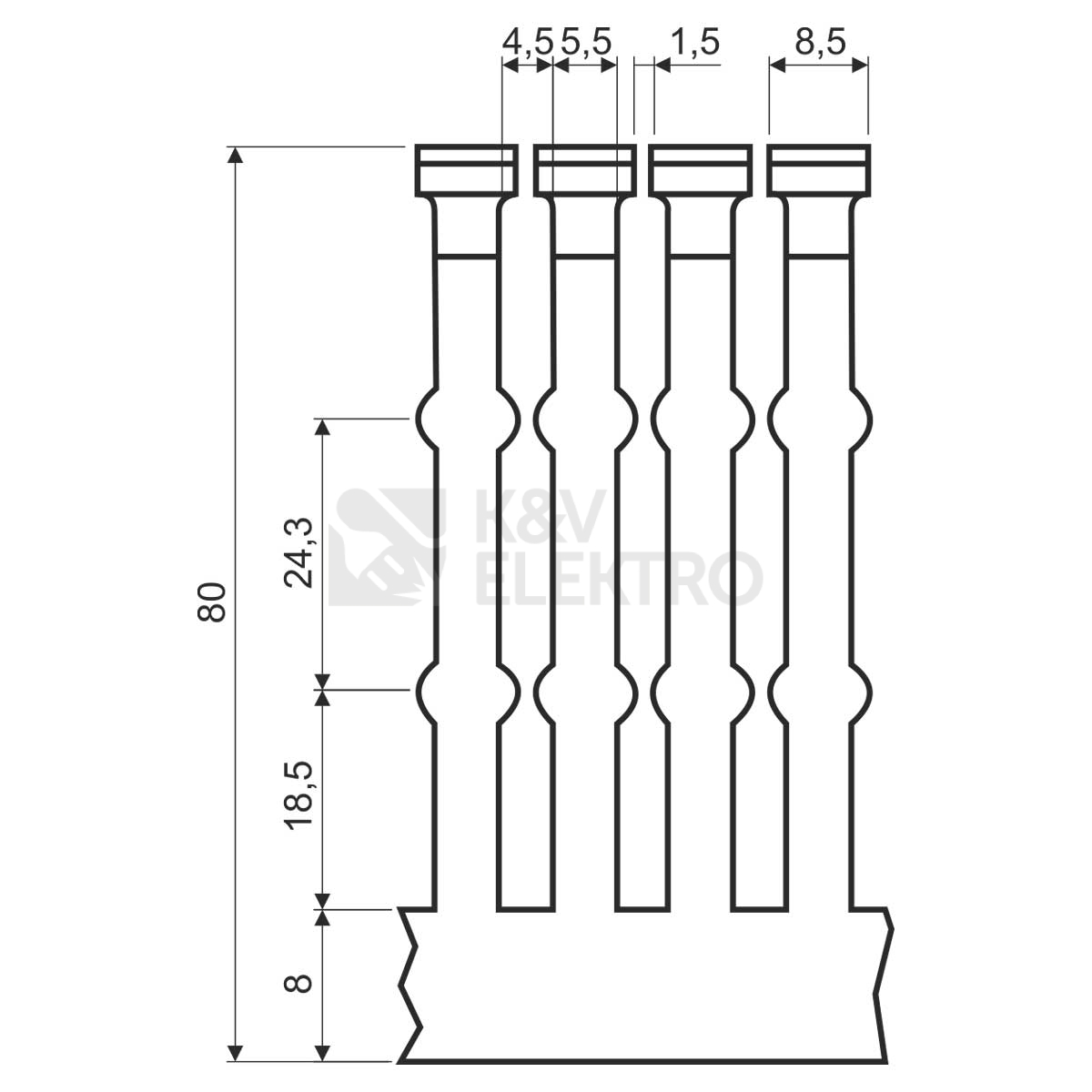 Obrázek produktu Rozvaděčový kanál KOPOS RK 80x80 LD 2m 1
