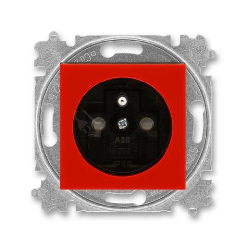 ABB Levit zásuvka červená/kouřová černá 5519H-A02357 65 s clonkami