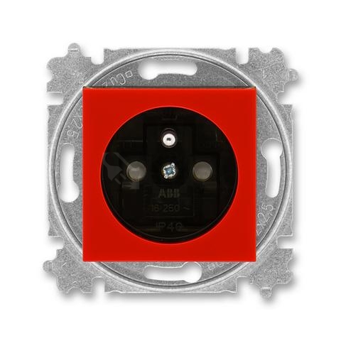 Obrázek produktu ABB Levit zásuvka červená/kouřová černá 5519H-A02357 65 s clonkami 0