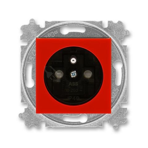 Obrázek produktu ABB Levit zásuvka červená/kouřová černá 5519H-A02357 65 s clonkami 0