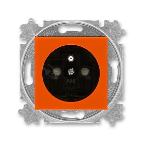 Obrázek produktu ABB Levit zásuvka oranžová/kouřová černá 5519H-A02357 66 s clonkami 0