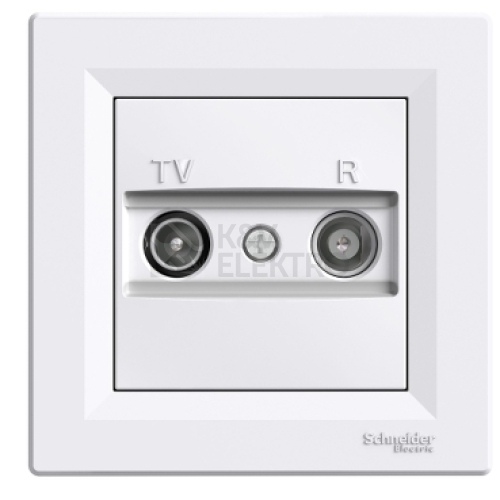 Schneider Electric Asfora televizní zásuvka TV+R průběžná bílá EPH3300221