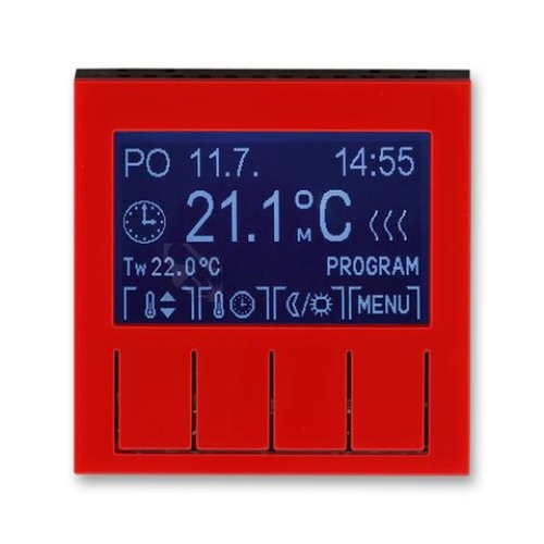 ABB Levit termostat pokojový programovatelný červená/kouřová černá 3292H-A10301 65