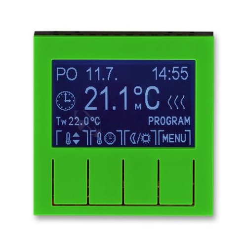 ABB Levit termostat pokojový programovatelný zelená/kouř. černá 3292H-A10301 67