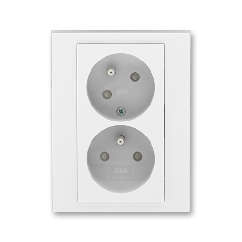 ABB Levit dvojzásuvka bílá/ledová bílá 5513H-C02357 01