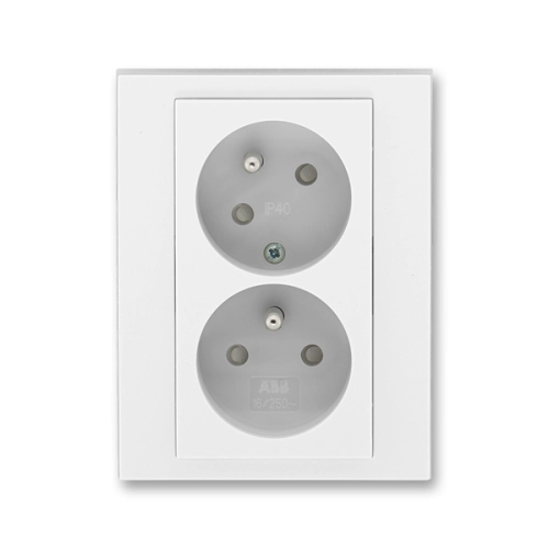 ABB Levit dvojzásuvka bílá/ledová bílá 5513H-C02357 01