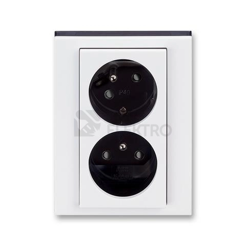 Obrázek produktu ABB Levit dvojzásuvka bílá/kouřová čer 5513H-C02357 62 0
