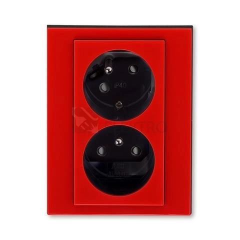Obrázek produktu ABB Levit dvojzásuvka červená/kouřová č 5513H-C02357 65 0