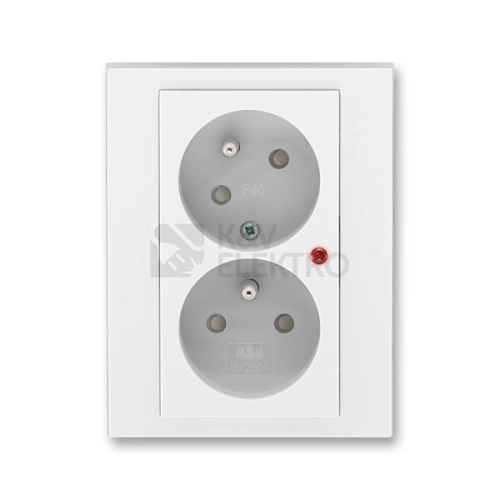 ABB Levit dvojzásuvka bílá/ledová bílá 5593H-C02357 01 s přepěťovou ochranou