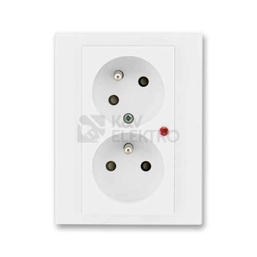 ABB Levit dvojzásuvka bílá/bílá 5593H-C02357 03 s přepěťovou ochranou