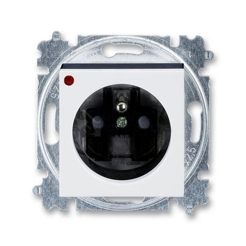 Obrázek produktu ABB Levit zásuvka bílá/kouřová černá 5599H-A02357 62 s přepěťovou ochranou 0