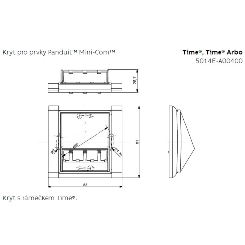 ABB Time, Time Arbo kryt LED osvětlení nebo datové zásuvky ocelová 5014E-A00400 36 pro Panduit Mini-Com (obrázek 3)