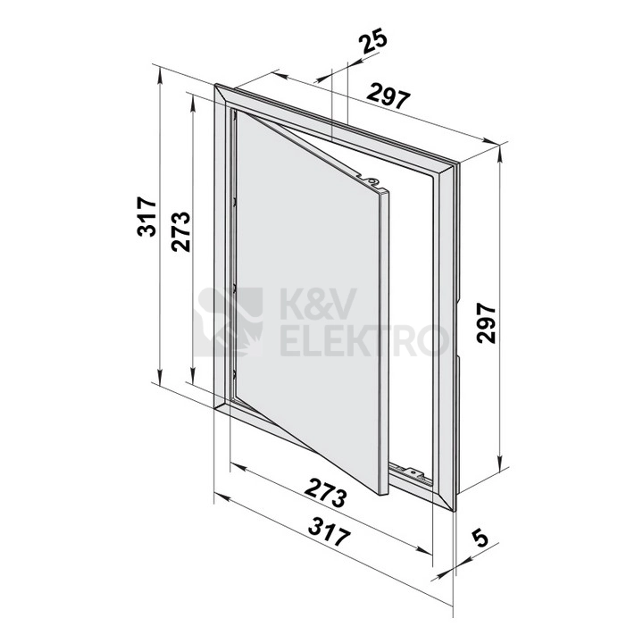 Obrázek produktu Plastová revizní dvířka VENTS D 300x300mm bílá 1009796 2