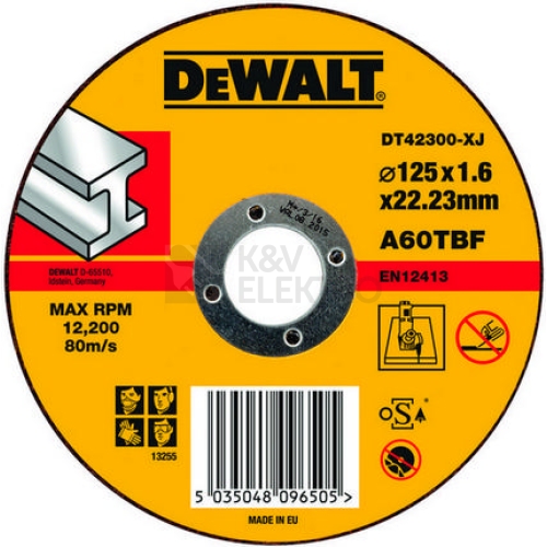 Kotouč řezný na ocel 125x22,2x1,6 Dewalt DT42300