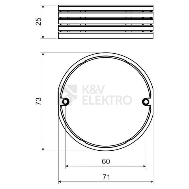 Obrázek produktu Distanční kroužek KOPOS NR 5X5 ZB 25mm dělitelný 2