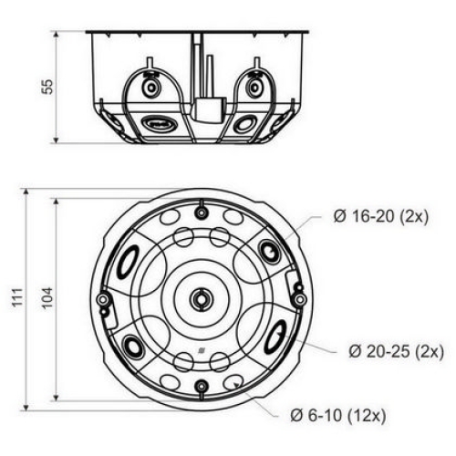 Elektroinstalační krabice do sádrokartonu KOPOS KO 97/LD NA rozvodná s víčkem
