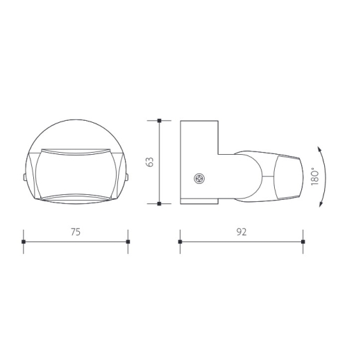 Pohybové čidlo Panlux PN71000003 180° černá IP65