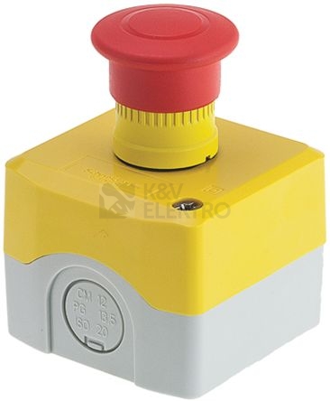 Obrázek produktu Schneider Electric Harmony skříňka žlutá červené tlačítko nouzového zastavení 1V XALK198 0
