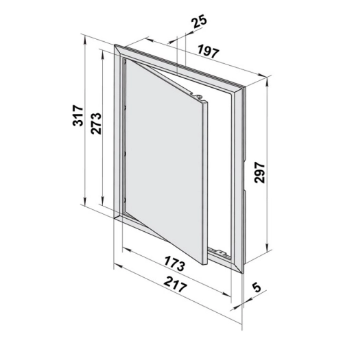 Plastová revizní dvířka VENTS D 200x300mm bílá 1009794 (obrázek 3)