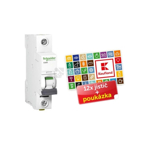  Jistič Schneider Electric Acti9 iC60N 1P 10A B balení 12ks + poukázka 100 Kč A9F03110P