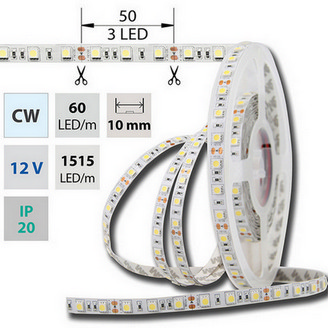 LED pásek McLED 12V studená bílá š=10mm IP20 14,4W/m 60LED/m SMD5050 ML-121.599.60.2