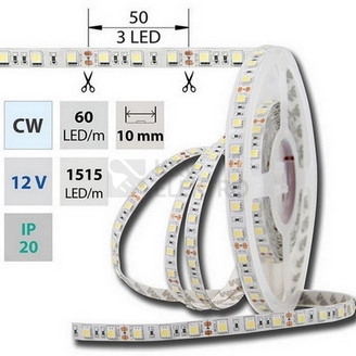 Obrázek produktu LED pásek McLED 12V studená bílá š=10mm IP20 14,4W/m 60LED/m SMD5050 ML-121.599.60.2 0