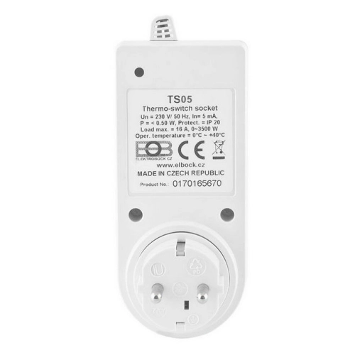 Tepelně spínaná zásuvka ELEKTROBOCK TS05 (obrázek 4)