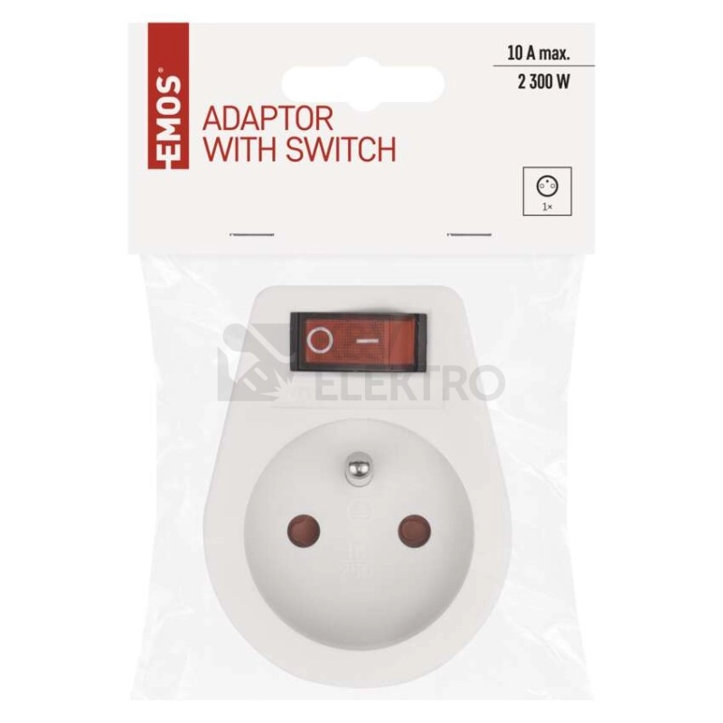 Obrázek produktu Zásuvka průběžná s vypínačem EMOS NFS-034 P0027 spínaná fáze bílá 6