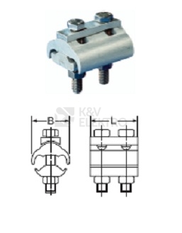 Obrázek produktu Svorka odbočná lanová Al GPH 016120/2 ALU průřez 16-120mm2 0