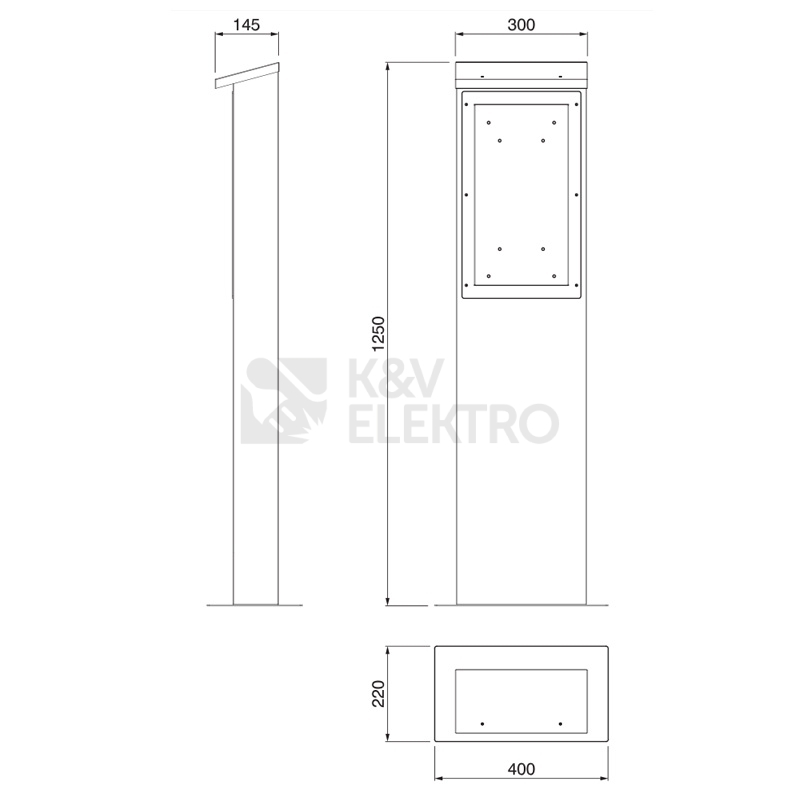 Obrázek produktu  Pilíř pro zásuvkové rozvodnice SCAME 659.BA5040-BL antracit 2