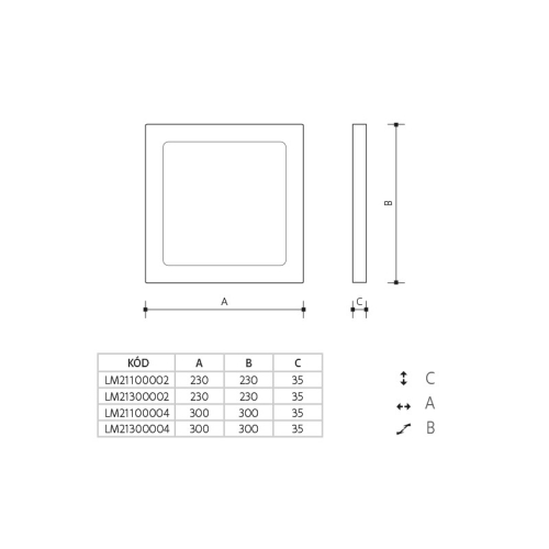 LED svítidlo LEDMED Mounted 18W neutrální bílá 4000K LM21300002