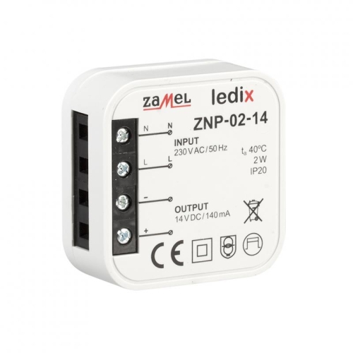 Levně LED napájecí zdroj ZAMEL ZNP-02-14 do krabice 14VDC 2W