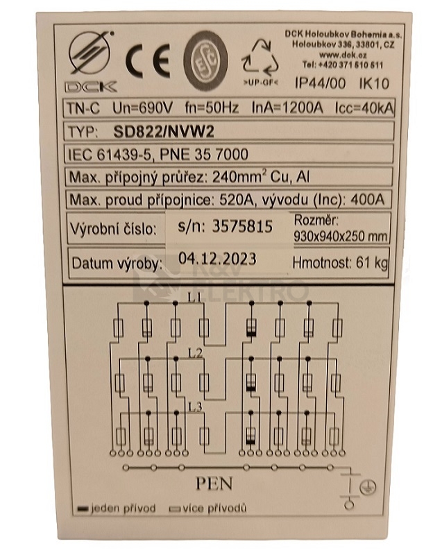 Obrázek produktu POJISTKOVA SKRIN SD822/NKW2 CEZ 2