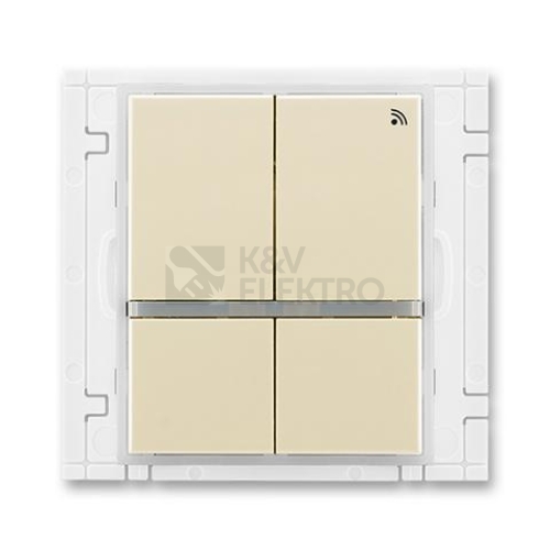 ABB Element,Time vysílač RF signálu čtyřtlačítkový nástěnný slonová kost/ledová bílá 3299E-A11908 21