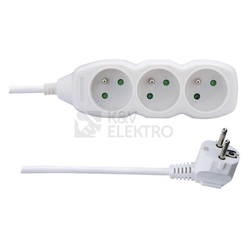 Obrázek produktu Prodlužovací kabel EMOS 1,5m/3zásuvky bílá P0311 1902030150 0