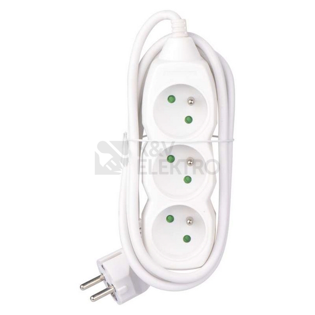 Obrázek produktu Prodlužovací kabel EMOS 1,5m/3zásuvky bílá P0311 1902030150 3