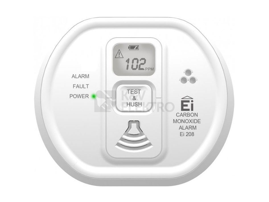 Obrázek produktu Autonomní detektor oxidu uhelnatého (CO) s displejem EI208DW 0