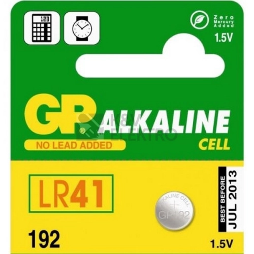Knoflíková baterie GP LR41 192 alkalická 1ks 1041019211 blistr