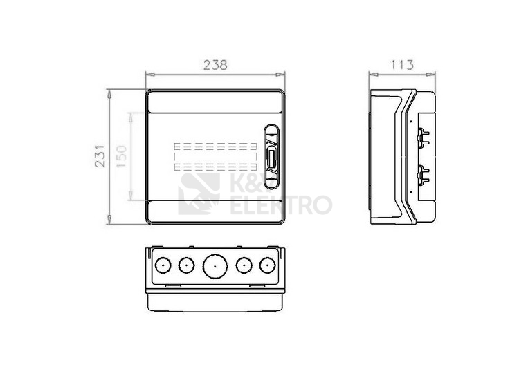 Obrázek produktu Rozvodnice EATON IKA-1/8-ST na omítku průhledné dveře 8M IP65 174196 1