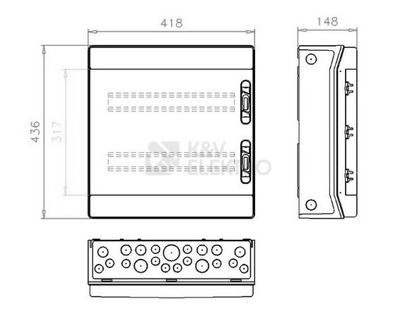 Obrázek produktu Rozvodnice EATON IKA-2/36-ST na omítku průhledné dveře 36M IP65 174201 1