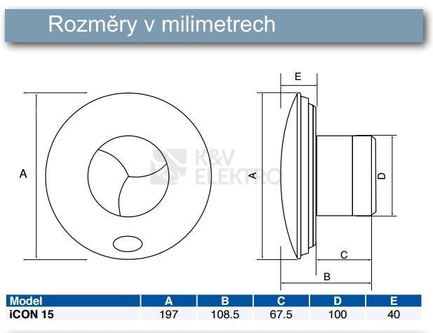 Obrázek produktu Axiální koupelnový ventilátor s automatickou žaluzií Airflow Icon 15 ECO 1