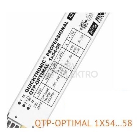 Obrázek produktu Elektronický předřadník OSRAM QTP-OPTIMAL 1X54-58/220-240 2