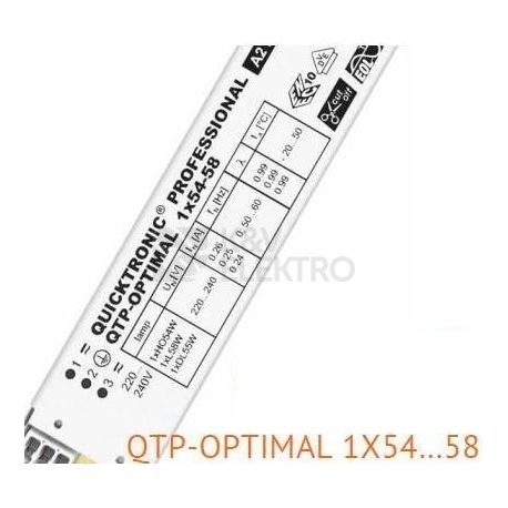 Obrázek produktu Elektronický předřadník OSRAM QTP-OPTIMAL 1X54-58/220-240 3